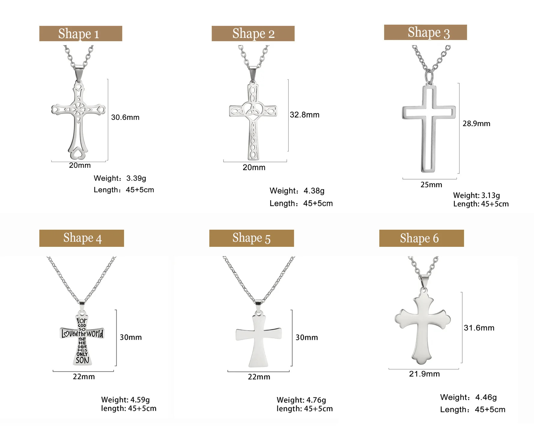 Cazador Trendy Religiöse Jesus Kreuz Anhänger Halskette Gold Farbe Edelstahl Kette Halsketten Für Unisex Hohl Schmuck Geschenk – Detail 5