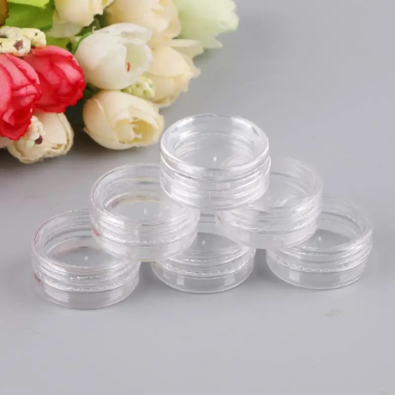 2ML Clear Plastic Empty Jars Pot Clear Lid 2Gram Size For Cosmetic Cream Eye Shadow Nails Powder Jewelry E-Liquid LX2764