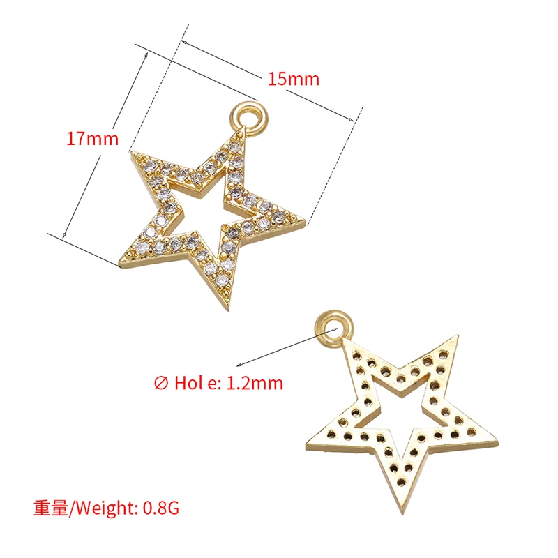 ZHUKOU big/mini crystal star necklace pendant for women DIY handmade necklace jewelry Accessories making findings model: VD651