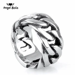 Buddha Ring Rock Silver Color Ring Hot Sale Finger Art Retro Punk Biker Jewelry Wide Chain Ring Drop Shipping