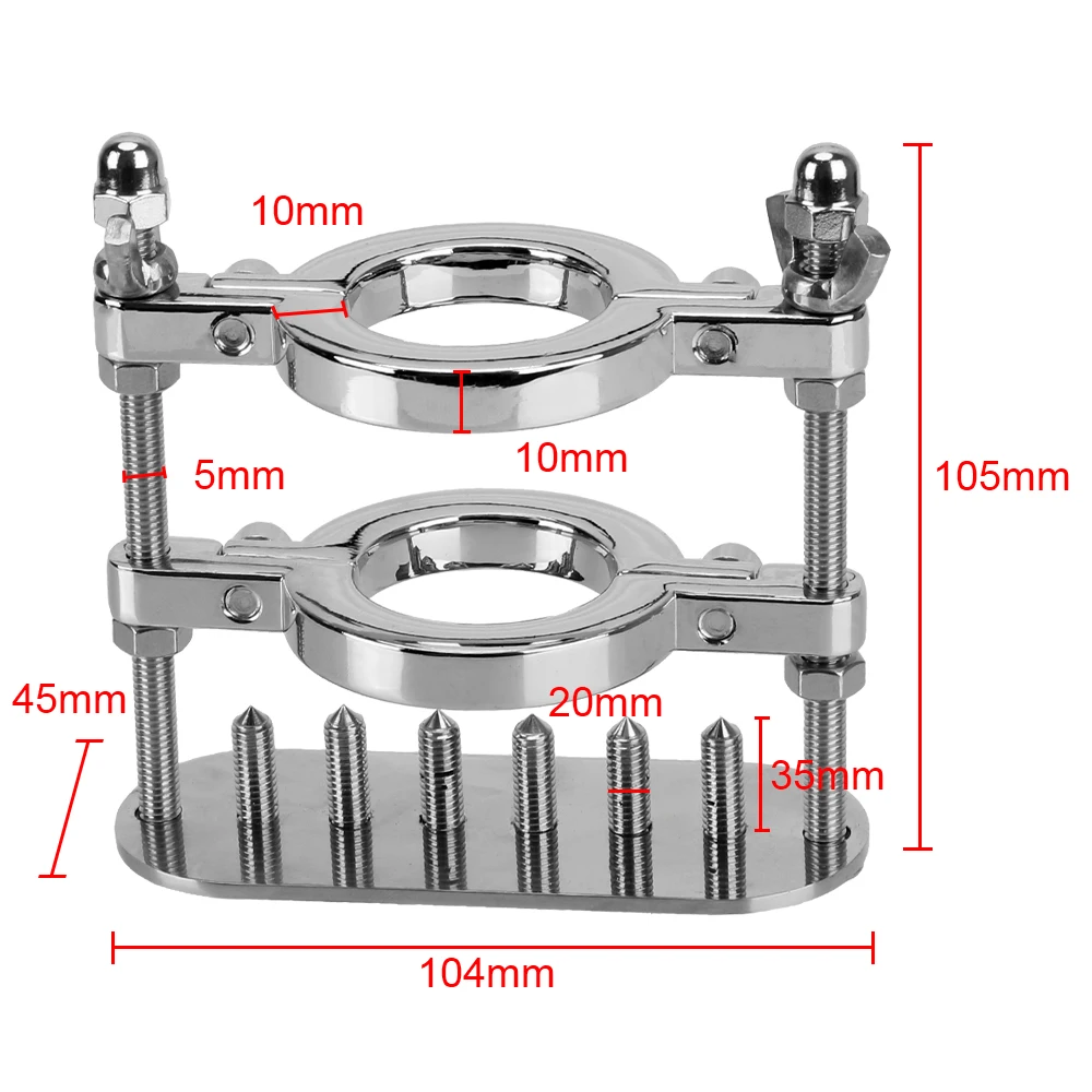 Scrotum Stimulation Lock Male Chastity Sex Toys For Men Training Device Metal Spike Penis Ring Clamp Testicle Clamp