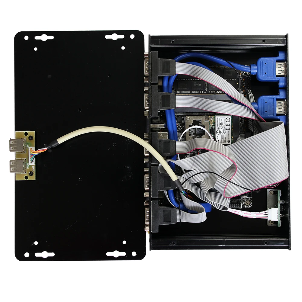 XCY Fanless Industrial Mini PC Intel Core I7 5500U 2x GbE LAN 6x COM RS232 HDMI VGA 6x USB Support WiFi 4G LTE Windows Linux