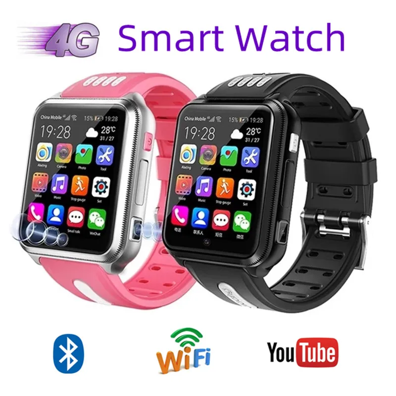 4G Children\'s Smart Watch Android 9.0 Boys Girls Dual Cameras Photo GPS Location Phone Wifi Internet APP Download Call Recording