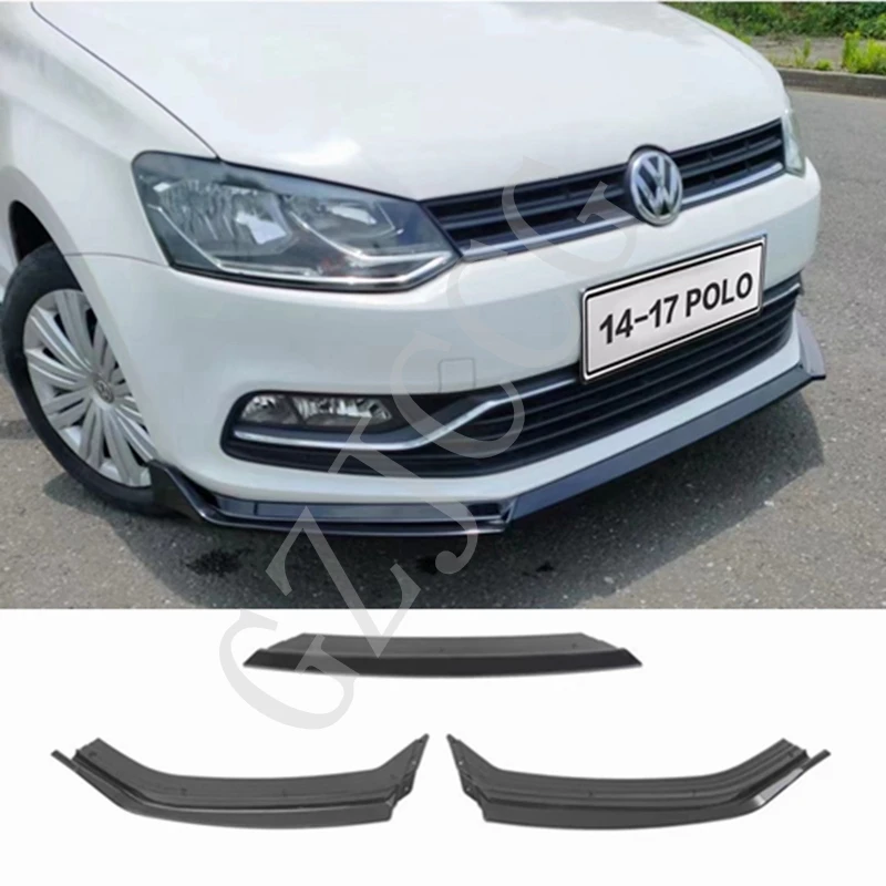 for Volkswagen POLO car front lip front bumper appearance ABS plastic three-section front shovel front spoiler decoration 2010-