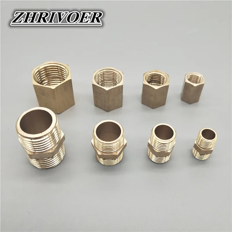 Brass Copper Hose Pipe Fitting Hex Coupling Coupler Fast Connetor Female Thread Male thread 1/8\