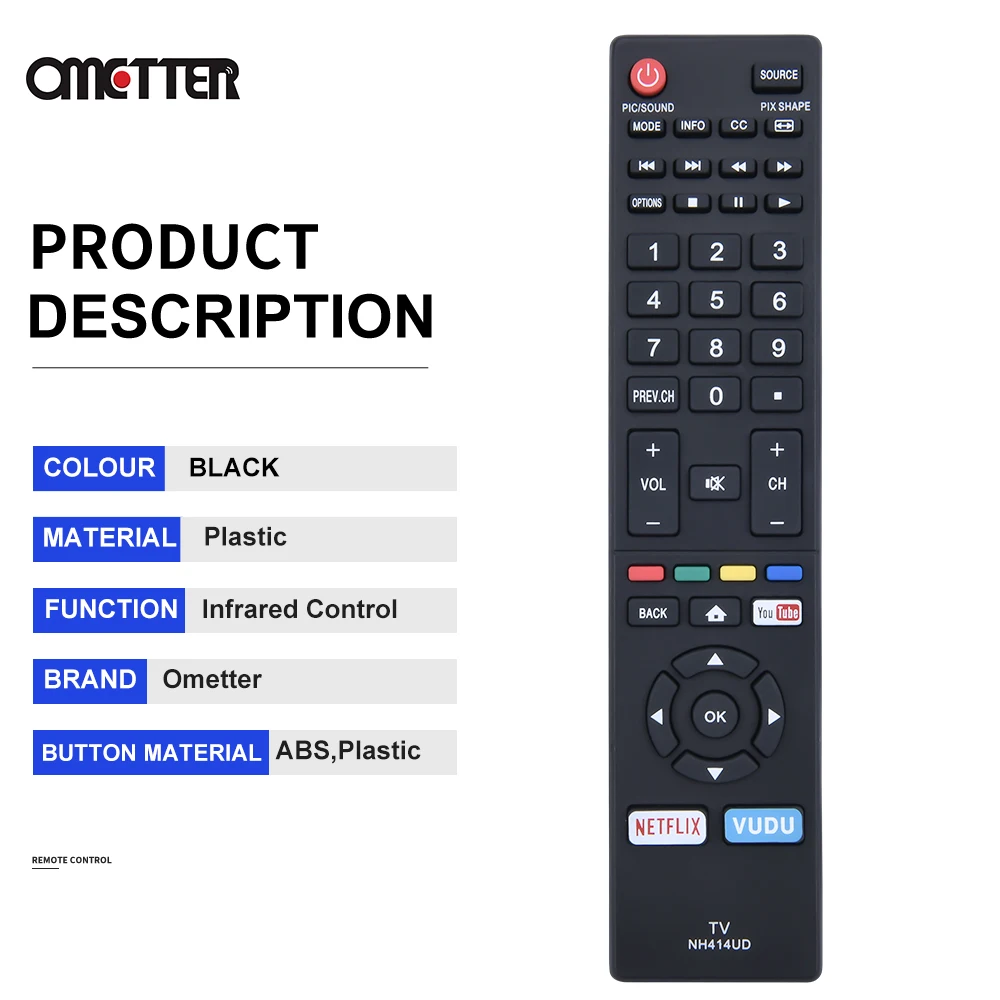 Adatto per Sanyo TV NH414UD telecomando FW43C46F FW55C46F FW50C76F FW43C46F-B