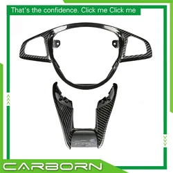 For Mercedes Benz W205 C63 W176 A45 W213 E63 W117 C117 CLA45 CLS63 GLA45-AMG 2015-On Carbon Fiber Steering Wheel Trim Cover