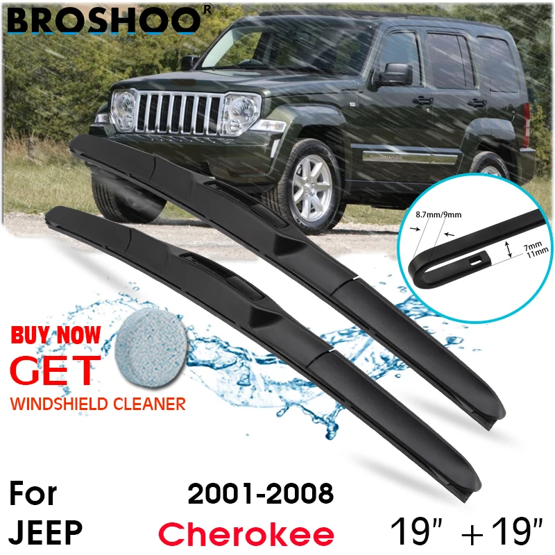 

Car Wiper Blade Front Window Windscreen Windshield Wipers Blades U J hook Auto Accessories For Jeep Cherokee 19"+19" 2001-2008