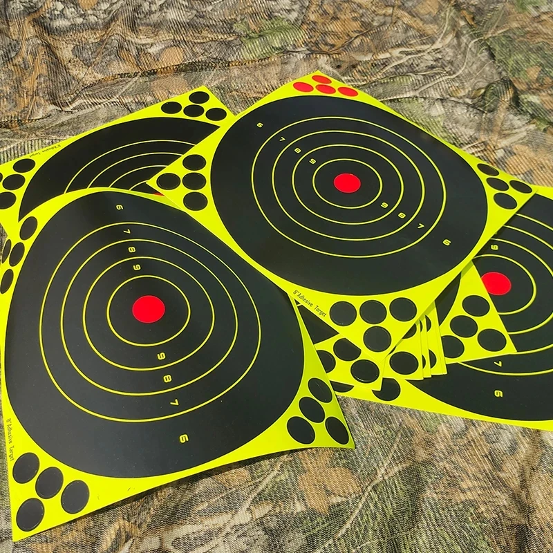 Self Adhesive Hunting Target Dots Sticker, Gun Rifles, Round Target Pasters, Shooting Stickers, 8 Inch, 10Pcs