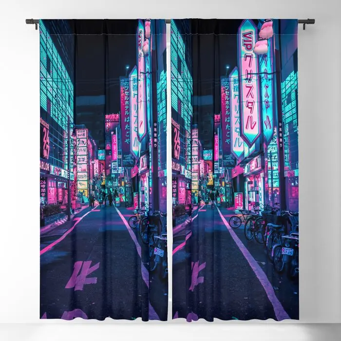 

A Neon Wonderland Called Tokyo Blackout Curtains 3D Print Window Curtains For Bedroom Living Room Decor Window Treatments