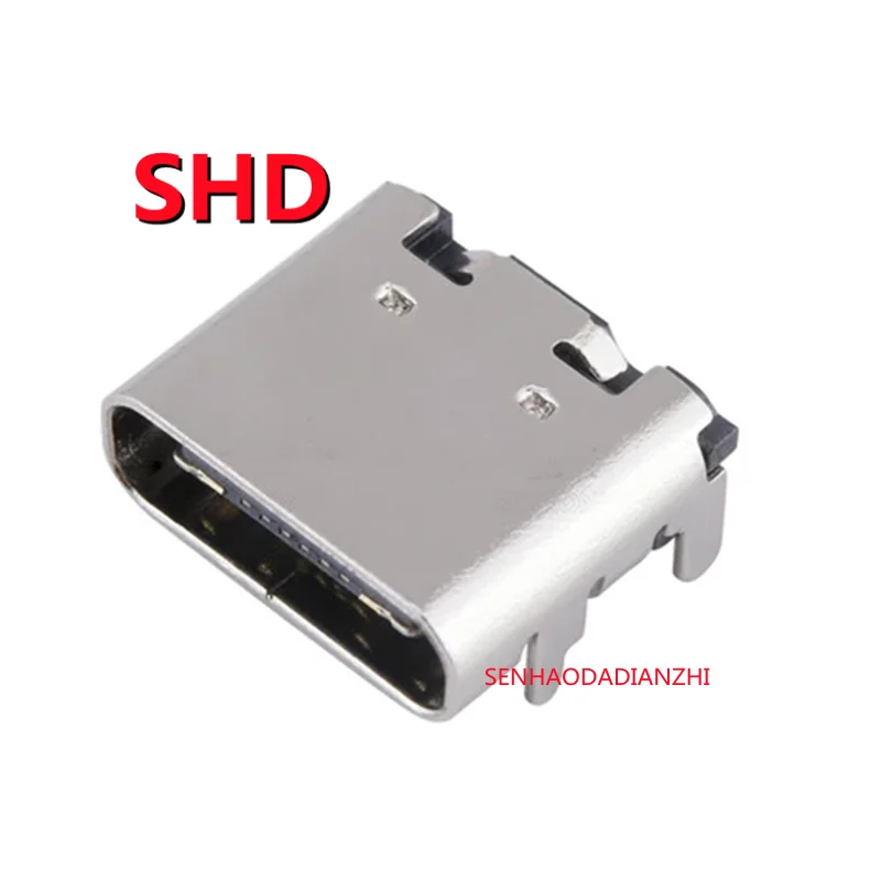 50pcs Micro USB-3.1 SMD 16P type-c Female Connector Socket DIP4 Hd Transmission Interface For Smartphones End Plug Charging plug