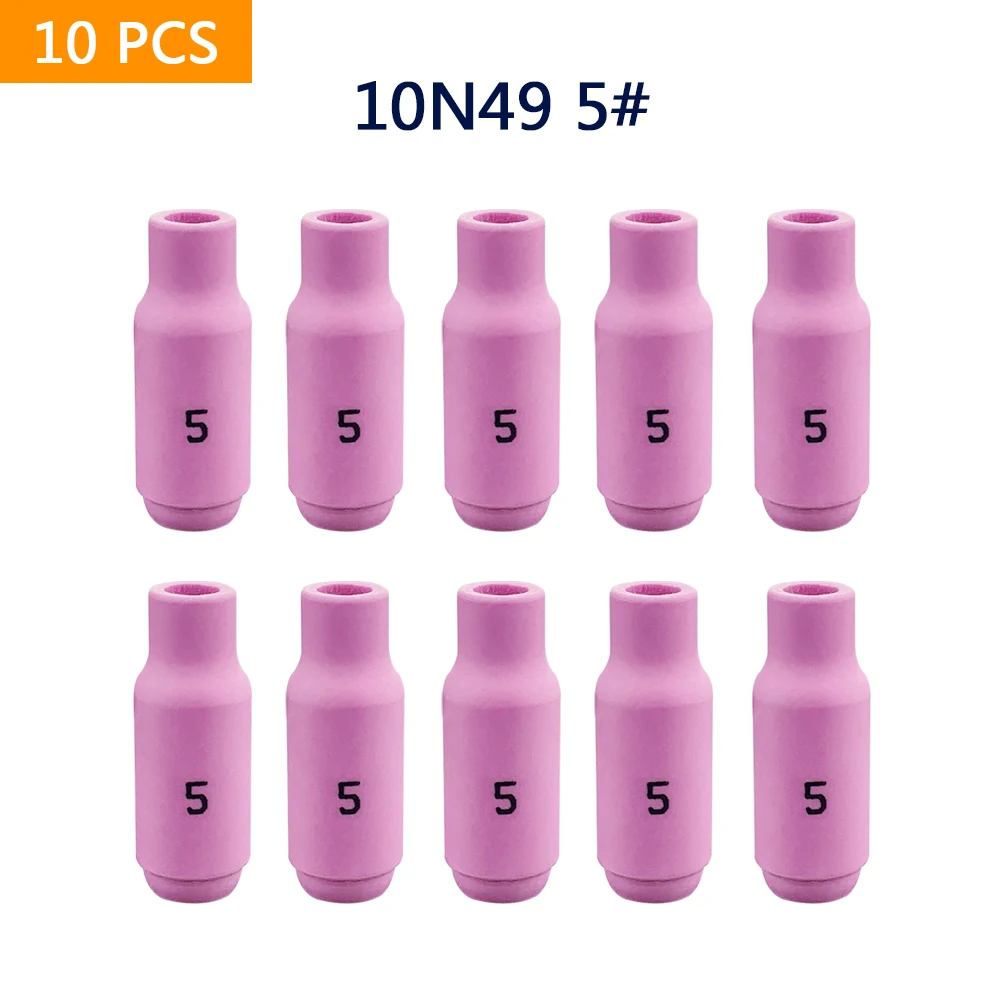 

10pcs 10N49#5 5/16" Orifice TIG Alumina Nozzles Ceramic Cup Nozzle Fit DB PTA SR WP17 WP18 WP26 TIG Welding Torch