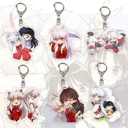 Hot Anime Inuyasha Figure Sesshoumaru Higurashi Kagome Cosplay Cute Cartoon Acrylic Key Chain Kawaii package Keychains Fans Gift