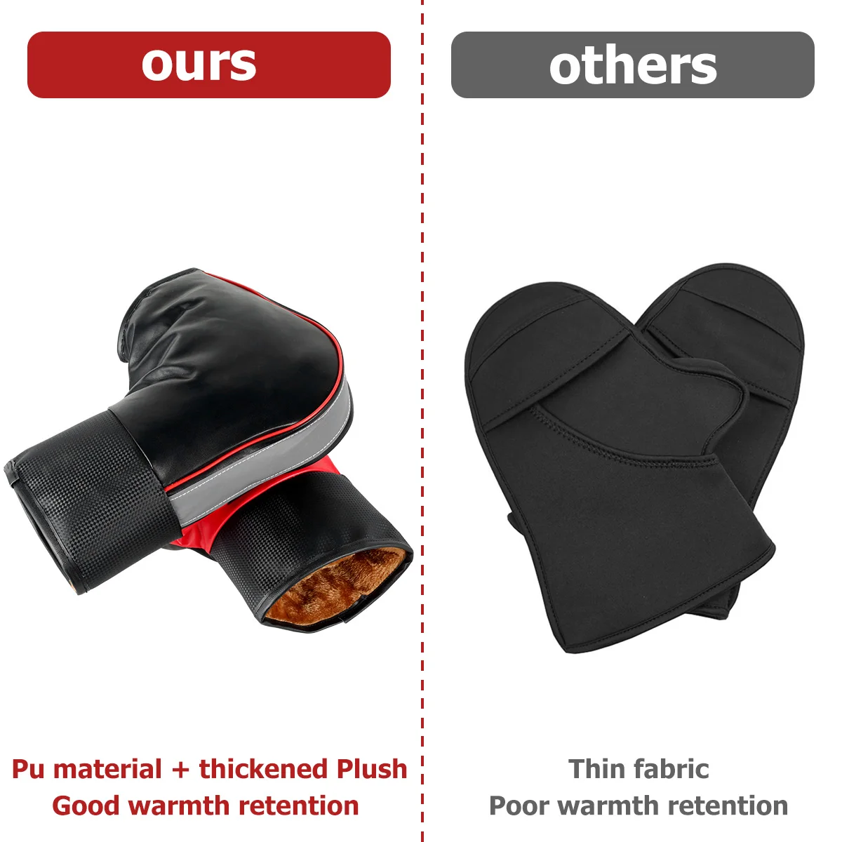 1 Paar Motorrad-Lenkermuffen, schützende Motorrad-Warm-Griff-Lenkermuffe, regenfeste Winter-Wärmer-Handschuhe, Winter-Motorrad-Handschuhe – Detail 9