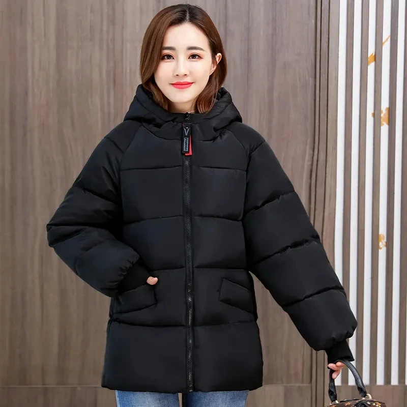 2022 New Special Size 8XL Jacket Woman Winter Down Cotton Jackets Female Fashion Loose Warm Hooded Parka Hooded Outerwear Beige