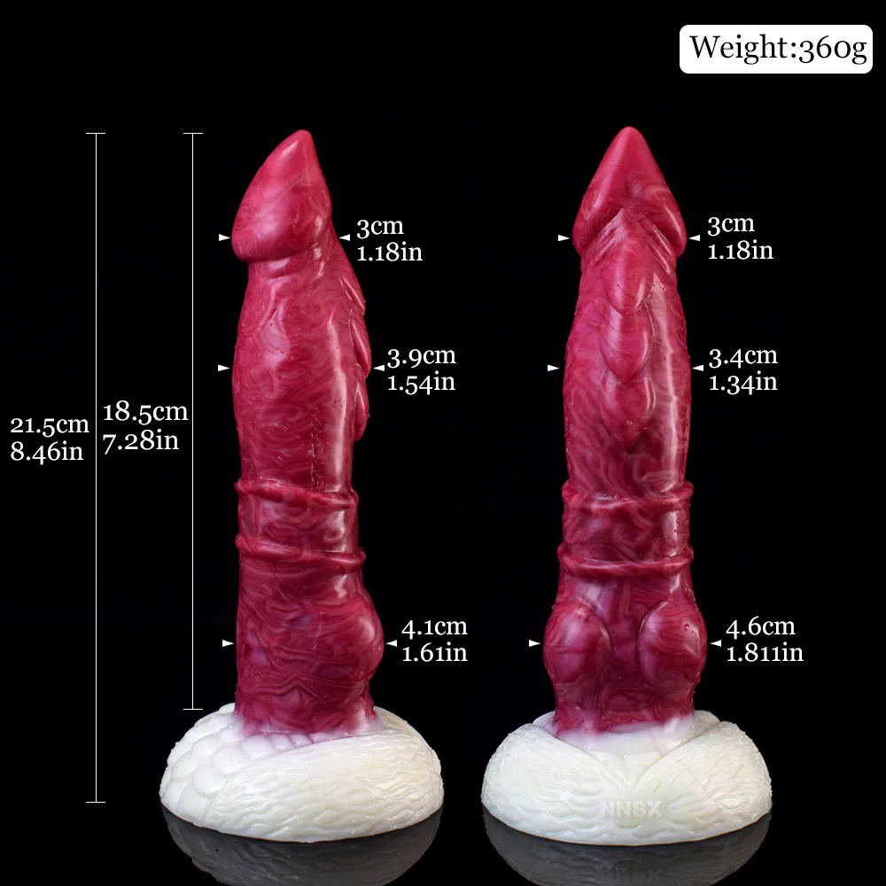 NNSX Dog Knot Animal Dildo Sharp Head Hellfire Color Anal Plug With Suction Cup Sexy Toys Shop for Women Men Masturbation