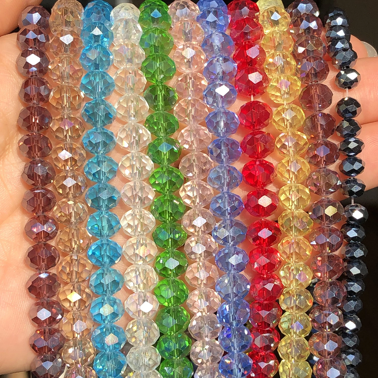 3/4/6/8mm Austria Faceted Crystal Beads Rondelle Glass Beads Loose Spacer Beads For Jewelry Making DIY Bracelet Accessories