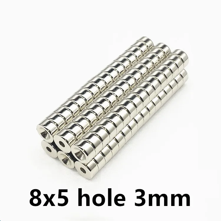 lot Dsic Magnet 8x5 mm Hole 3 N35 Strong D Countersunk NdFeB Magnet 8*5  Permanent Magnet 8x5-3 For Speaker