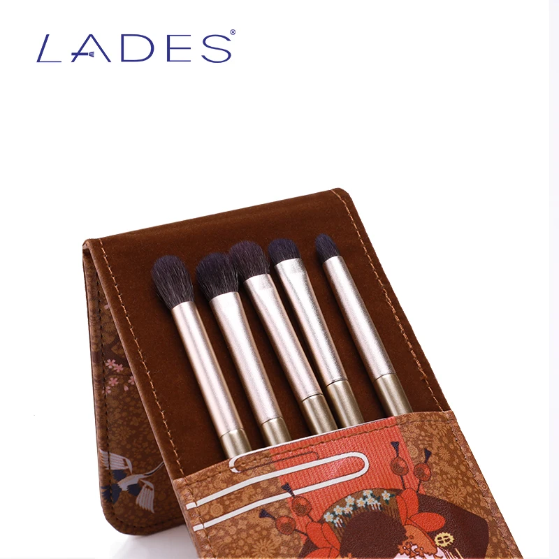 LADES Eyes Makeup Brushes 5PCS Eye Make up Brush Set Eyeshadow Detail Blending Eyebrow Brush Natural Hair Cosmetic Tools Kit