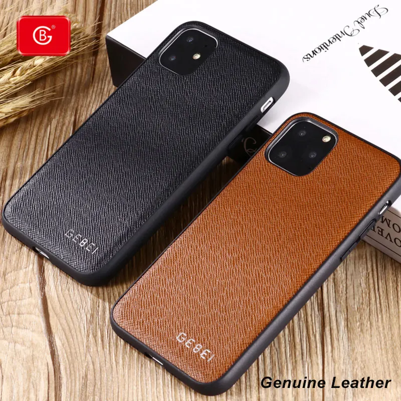 

For iPhone XR XS Max Genuine Leather Cover Shockproof Phone Cover For iPhoen 11 Pro Max Ultra-thin Full Protective Cover Cases