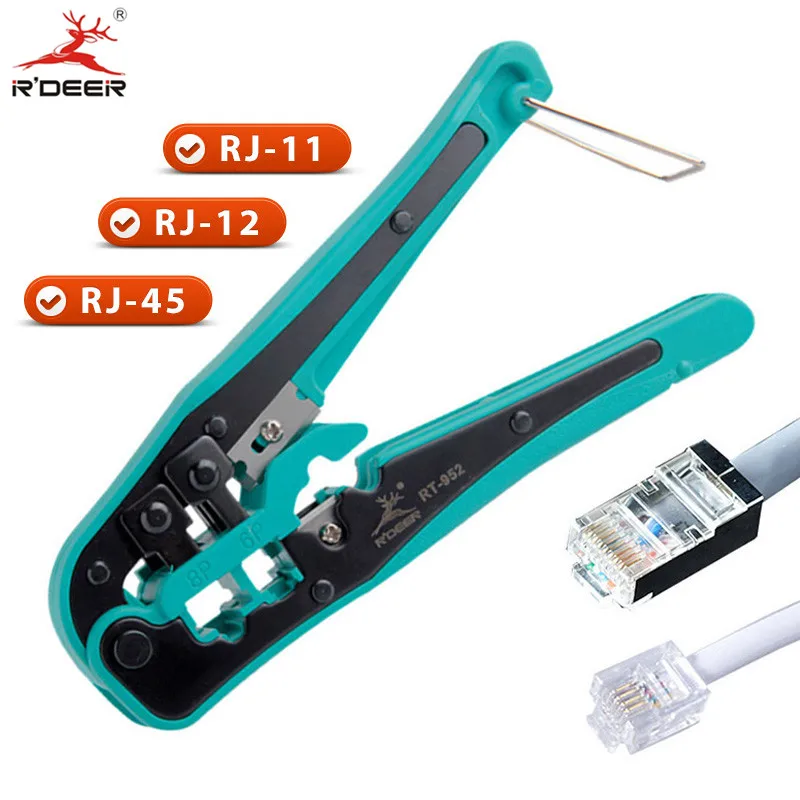 

RDEER 3-in-1 Wire Stripper 4P/6P/8P Network Crimping Pliers Cable Cutter Multifunctional Electrician Crimping Tool