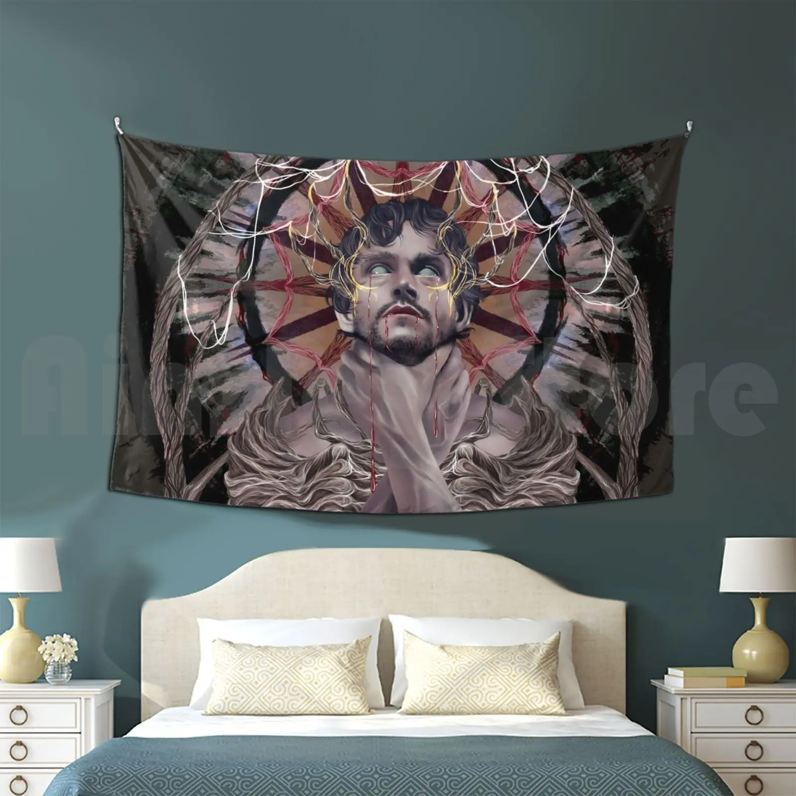 Hannibal : Prince Tapestry Living Room Bedroom Hannibal Lecter Fannibals Bryan Fuller Mads Mikkelsen Hugh Dancy