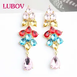 LUBOV Luxury Earring For Women's Hanging Earrings Korean Fashion 2025 Gold Colorful Wholesale Accessories