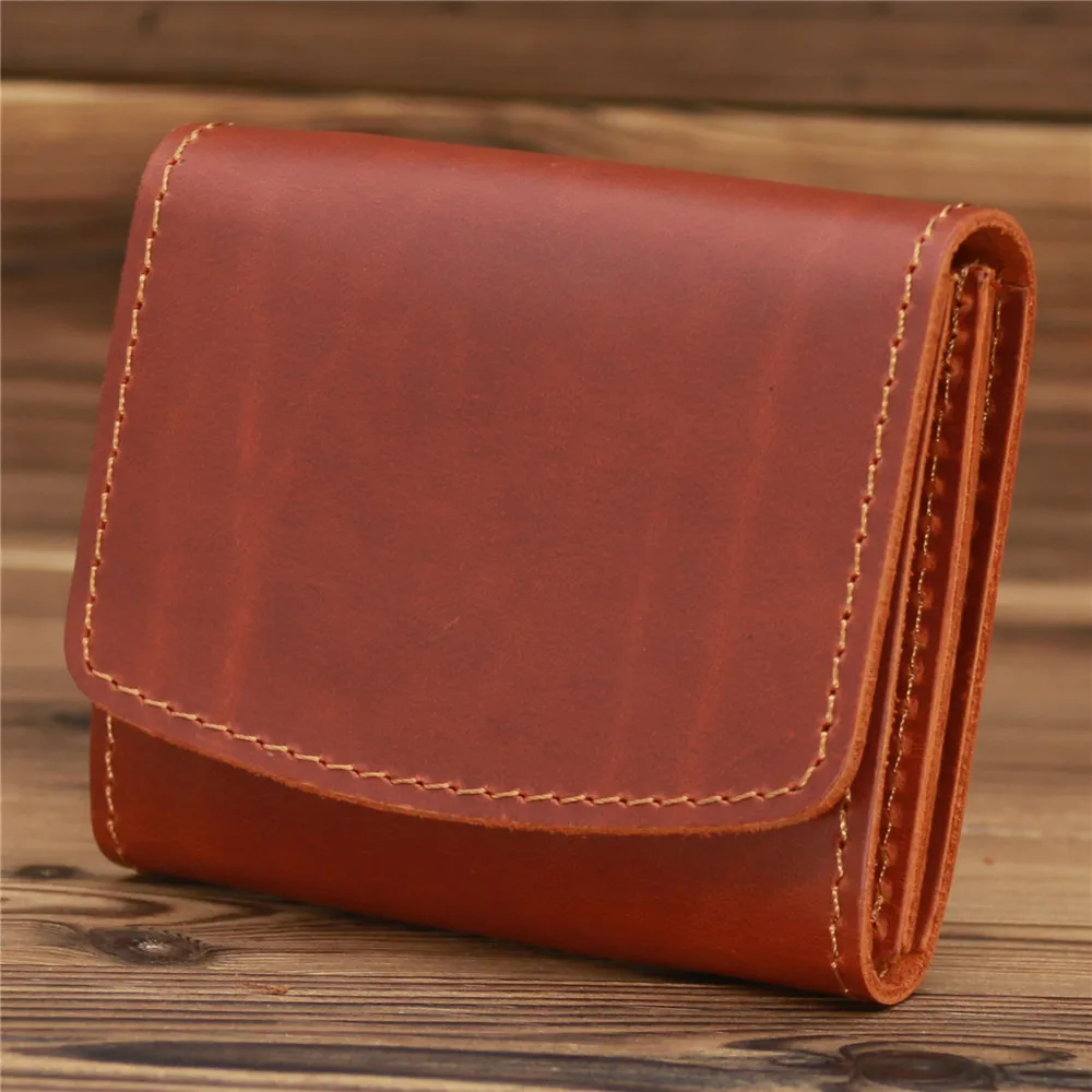 

2022 New Fashion Men Genuine Leather Wallet Small Money Purses Dollar Slim Mini Purse New Design Money Wallets