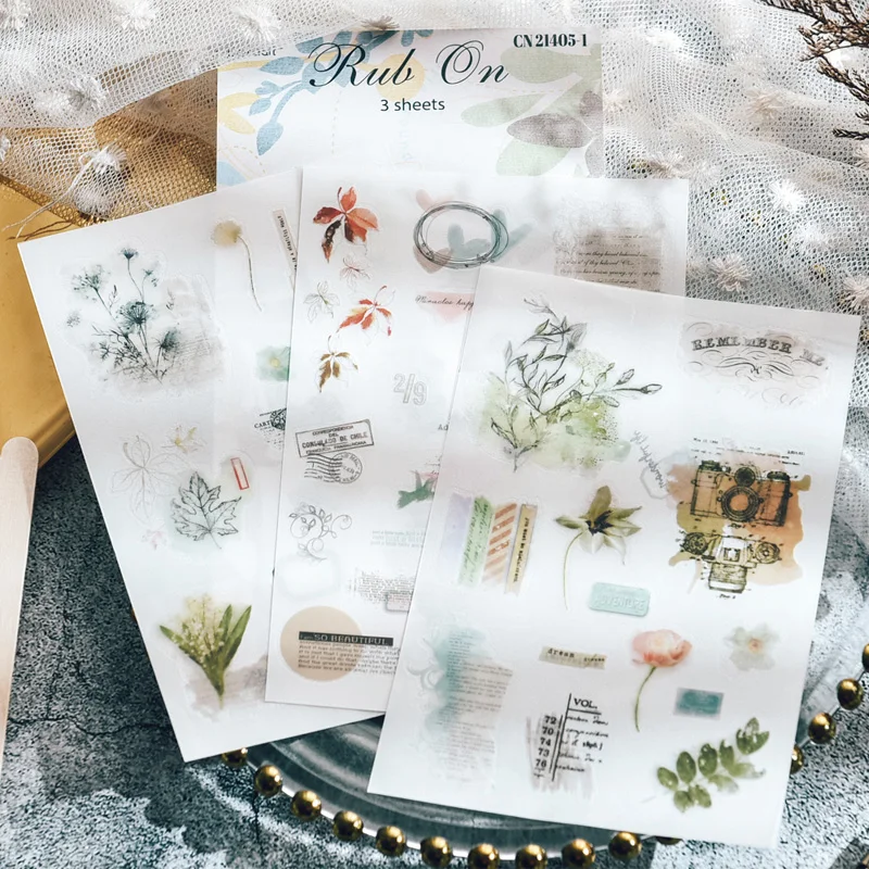 Nowe letnie chwile pocierać rośliny numery naklejki Scrapbooking śmieci dziennik rzemiosło transferu naklejki DIY albumy ze zdjęciami dekoracyjne