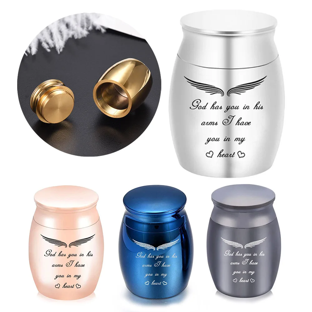 

Human Ashes Keepsake Angel Wings Memorial Urn Mini Cremation Urns Ashes Holder-God Has You in His Arms, I Have You in My Heart