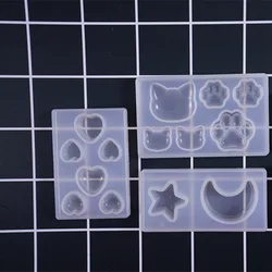 2PCS cat bear paw heart moon star Silicone Mold Resin Silicone Mould handmade DIY Jewelry Making epoxy resin molds