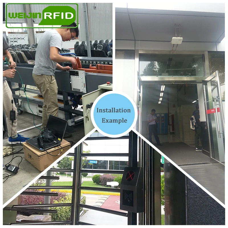 RFID reader UHF 915m 900 868mhz rfid control card sticker long range 9dbi antenna Ethernet/RS232/RS485/Wiegand Integrated Reader
