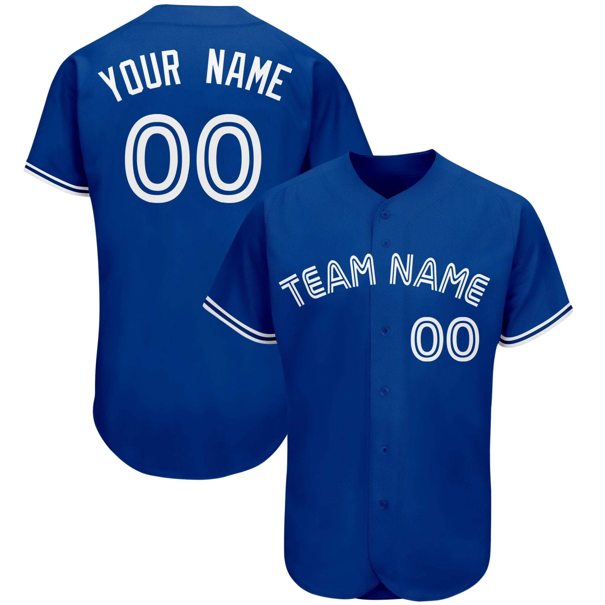 Baseball Jersey Split Half Button Down Shirts Personalized Custom Stitched Letters & Number