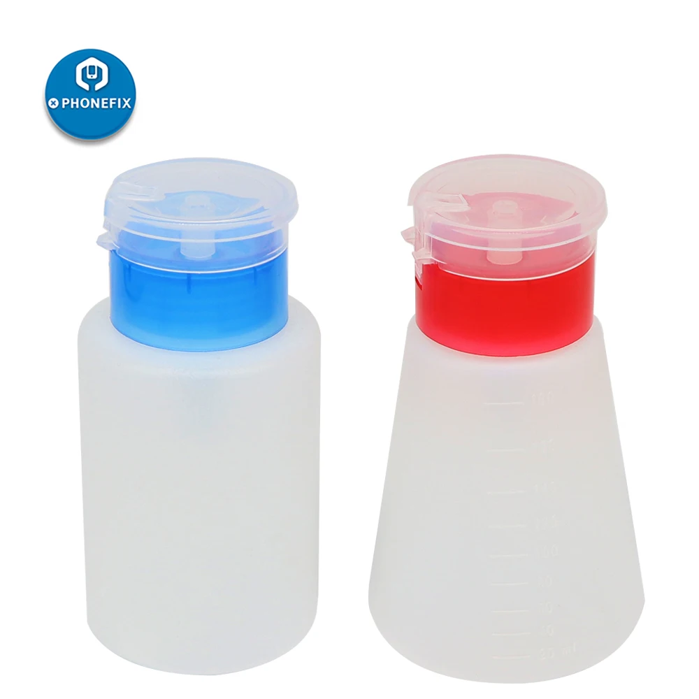 1pc 180ml Empty Plastic Pump Dispenser Nail Polish Remover Alcohol Liquid Press Pumping Dispenser UV Gel Flux Cleaner Bottle