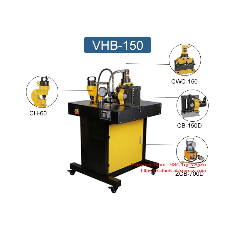 

3-in-1 Busbar Processor VHB-150 Hydraulic Cutting Bending Punching Busbar Processing Machine