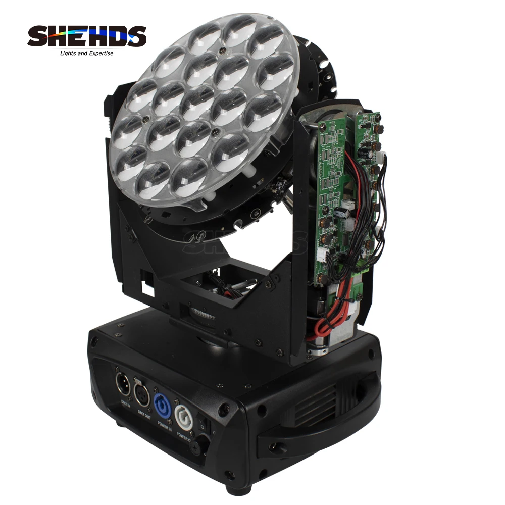 Imagem -04 - Led 19x15w Rgbw Feixe Mais Lavagem Zoom Movendo a Cabeça Luz dj Equipamentos de Luz Palco Produções Concerto Profissionais Casamento Peças