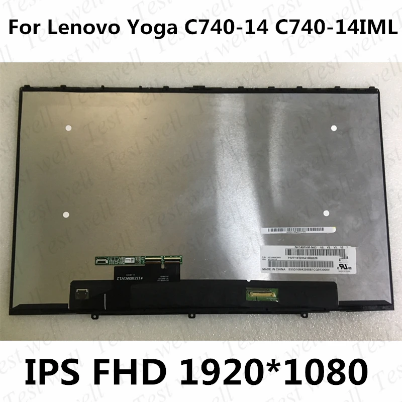 

Original LCD Screen Touch Digitizer Glass Assembly for Lenovo Yoga C740-14IML C740-14 5D10S39587 81TC FHD 1920X1080