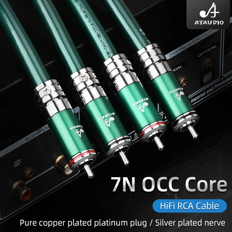 Jedna para Hifi kabel RCA Hi-End 6N OCC 2RCA z męskiego na męskie złącze Audio dla CD i wzmacniacza