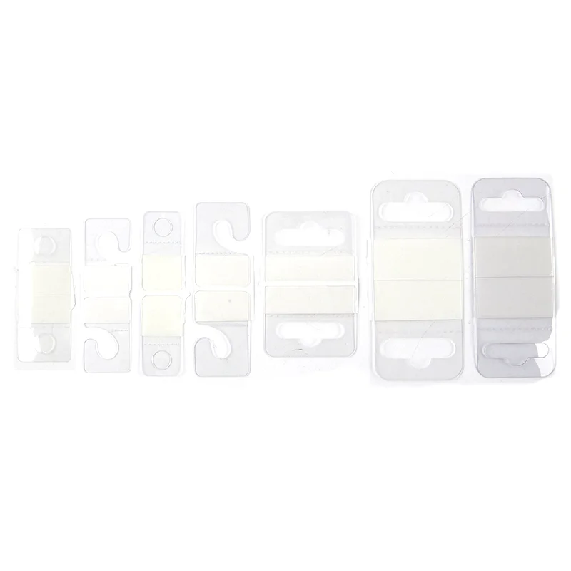 100pcs PVC Slot Hole Adhesive Hang Tags Hook Merchandise Box Bag Hangers Display PVC Aircraft Hole Hook