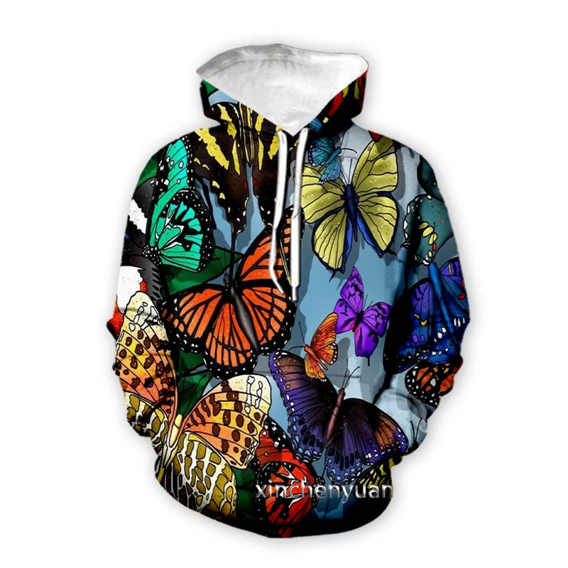 

xinchenyuan New Men/Women Colorful Butterfly 3D Printed Long Sleeve Hoodie Fashion Sweatshirt Hoodies Men Sport Pullover Top A44