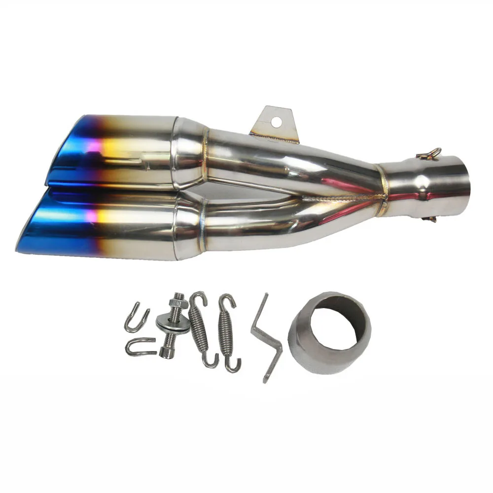 51mm Motorcycle Exhaust Pipe Muffler Moto Double Row With Dbkiller For Z800 R1000RR NC700 R3 GW250 CBR300 RC390