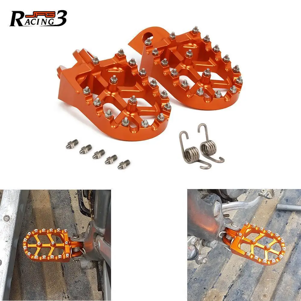 Motorcycle CNC Orange Aluminum Foot Pegs For KTM ADV SX SXF EXC EXCF XCF XCW XCFW 65 85 125 150 250 300 350 400 450 530