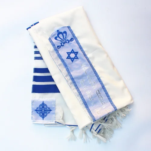 Imagen 2 del producto Chal judío Tallit Oración Judaísmo Tallits Bufanda Oración Borla Hanukkah Scraft