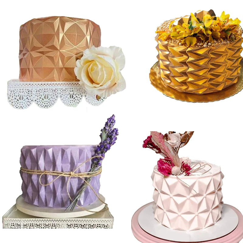 Meibum Silicone Moulds Fondant Cake Molds Resin Clay Pan Lace Mat Diamond Design Border Decorating Tools Sugarcraft Bakeware