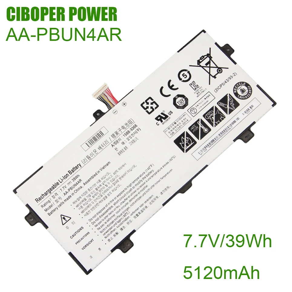 CP Laptop Battery AA-PBUN4AR BA43-00375A 39WH For NP900X5L NP900X5L NP940X3L NT900X5M NT900X5P ATIV Book Notebook Spin Series