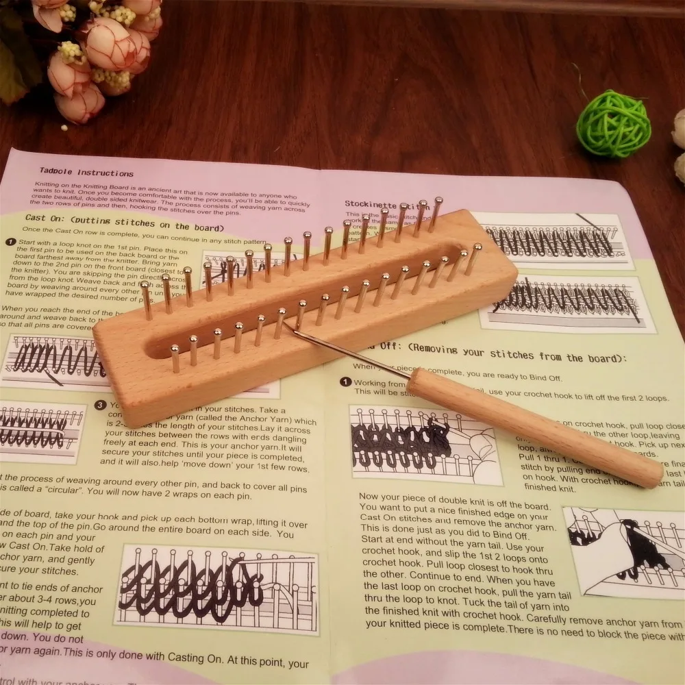 Free Shipping Wooden Board knitting loom easy weaving tool for handmade crafts of needlework