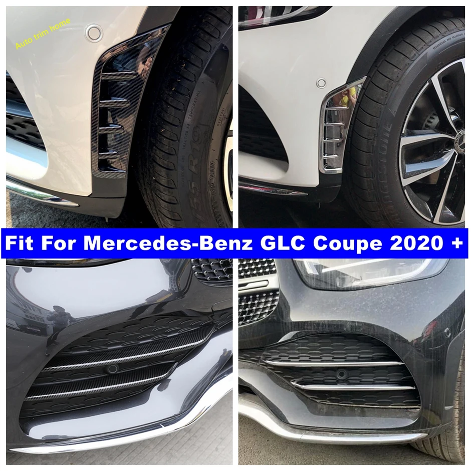 

Front Bumper Grille Air Inlet / Fog Lights Lamps Eyelid Strip Cover Trim For Benz GLC Coupe 2020 2021 Accessories Exterior Refit