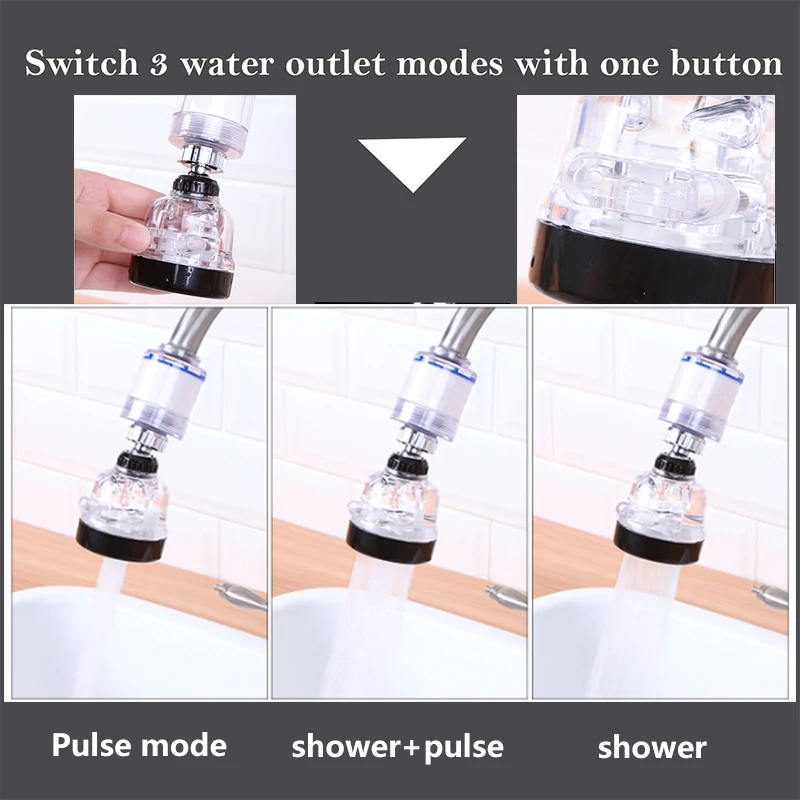 Zhang Ji 3 Modes Adjustment Double filter Replacement Aerator Faucet with Chlorine removal Purify and Saving water 360° rotate