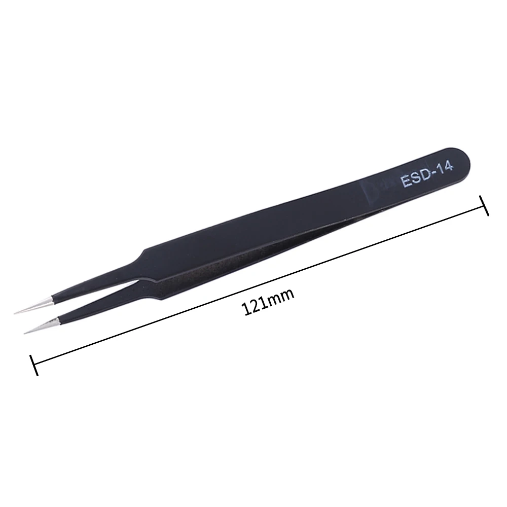 1-6PCS pinzette industriali di precisione ESD Set di strumenti di manutenzione per saldatura elettronica in acciaio inossidabile magnetico antistatico