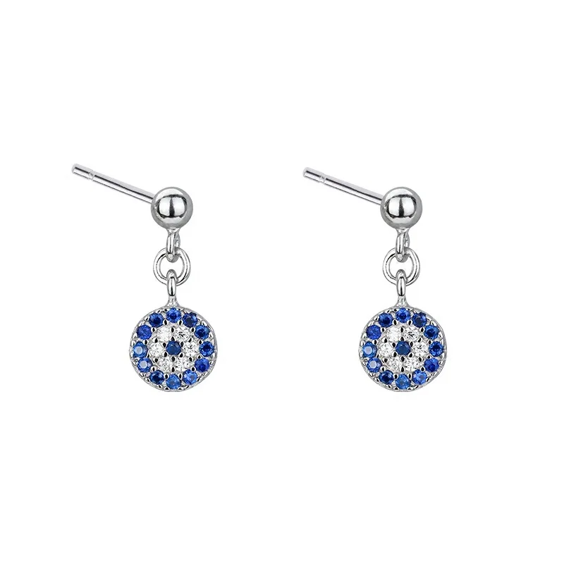 REETI 925 sterling silver Round devil\'s eye Stud Earrings for Women Elegant Wedding Jewelry pendientes mujer moda 2019 Brincos